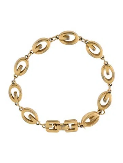Pre-owned Givenchy 'g' Link Bracelet, 7" In Multi