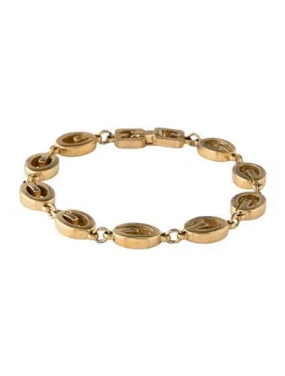 Pre-owned Givenchy 'g' Link Bracelet, 7.25" In Multicolor