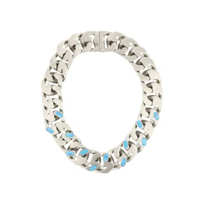 Pre-owned Givenchy G Link Medium Chain Necklace 'turquoise' | Blue | Women's Size Onesize