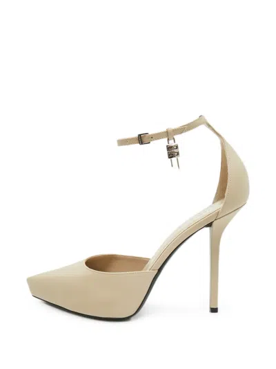 Pre-owned Givenchy G Lock Ankle-strap Pumps In Neutrals