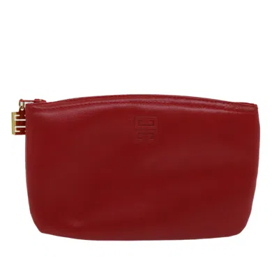 Pre-owned Givenchy G Logo Red Leather Wallet  ()