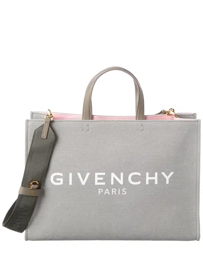 Givenchy G Medium Canvas & Leather Tote In Gray
