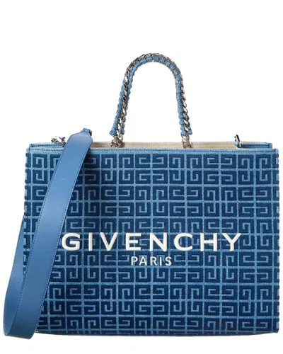 Givenchy G Medium Denim Tote In Blue