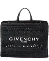 Givenchy G Medium Straw Tote In Black