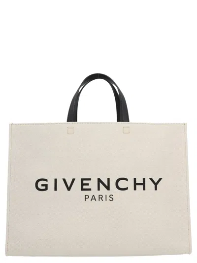 Givenchy 'g' Midi Shopping Bag In White