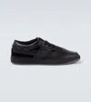 Givenchy Almond Toe Leather Sneakers In Black