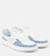 Givenchy G Move Sneakers In Mixed Leathers And Denim Monogram 72 In Blue