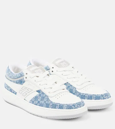 Givenchy G Move Sneakers In Mixed Leathers And Denim