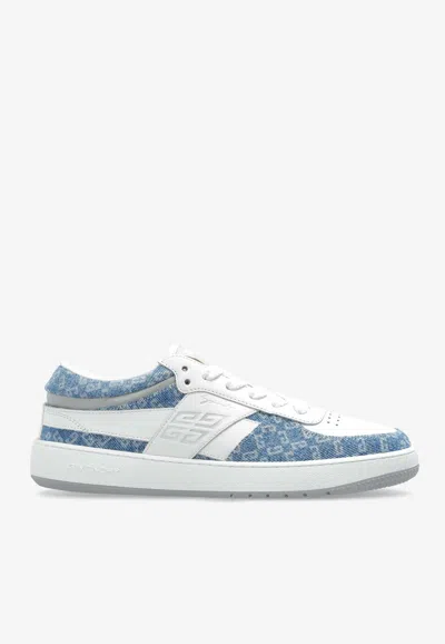 Givenchy G-move Leather And Denim Sneakers In White