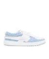 Givenchy G Move Sneakers In Mixed Leathers And Denim Monogram 72 In Blue
