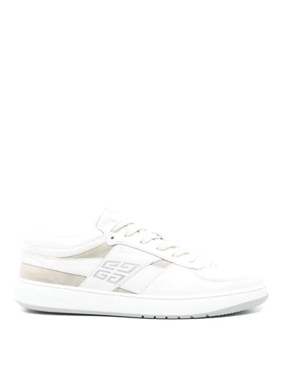 Givenchy G Move Low Top Leather Sneakers In White