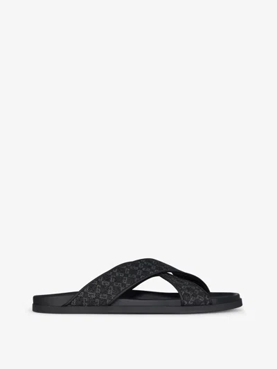 GIVENCHY G PLAGE FLAT MULES IN MONOGRAM 72 DENIM