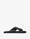 GIVENCHY G PLAGE FLAT SANDALS WITH CROSSED STRAPS IN LEATHER