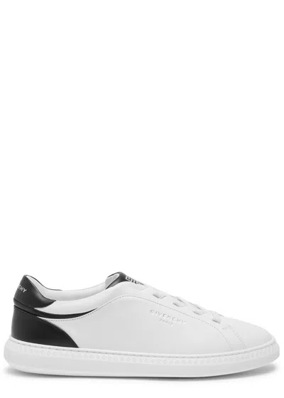 Givenchy G Set Panelled Leather Sneakers In White And Black