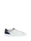 Givenchy Leather Panelled Flat Sole Sneakers In White/blue