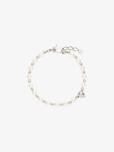 Givenchy G Stud Bracelet In Metal With Pearls In Multicolor