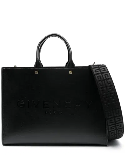 Givenchy G-tote Mini Leather Handbag In Black