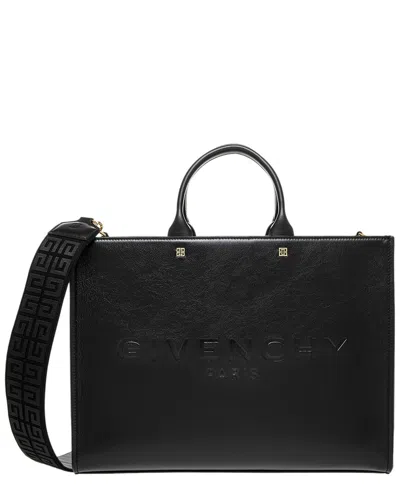 Givenchy G-tote Medium Leather Tote In Black
