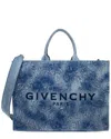 Givenchy G-tote Medium Leather-trim Tote In Blue