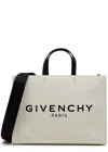 Givenchy G-tote Medium Logo Canvas Bag In Beige