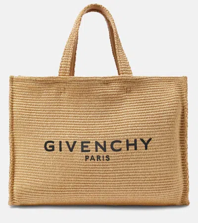 Givenchy G-tote Medium Raffia-effect Tote Bag In Neutral