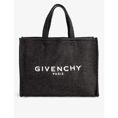 Givenchy Women's La Plage Medium G-tote Bag In Raffia In 001-black