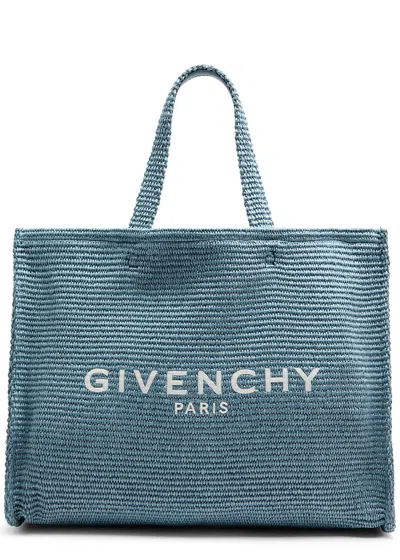 Givenchy G-tote Medium Raffia Tote In Blue