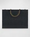 Givenchy G-tote Medium Shopping Bag In 4g Logo Canvas With Chain Handles In Black