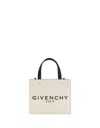 GIVENCHY G-TOTE MINI BAG IN BEIGE AND BLACK CANVAS