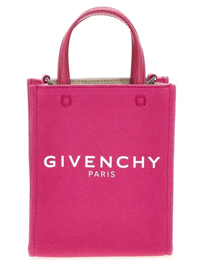 Givenchy G-tote Mini Canvas Shopping Bag In Fuchsia