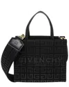 Givenchy Structured Black Mini G-tote Bag With Embroidered Monogram In Black