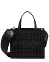Givenchy Structured Black Mini G-tote Bag With Embroidered Monogram In Black