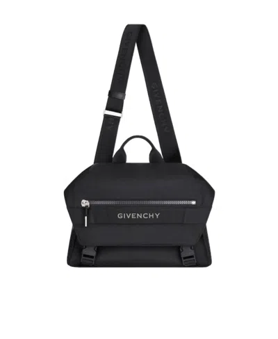 Givenchy G-trek Nylon Postman Shoulder Bag In Black