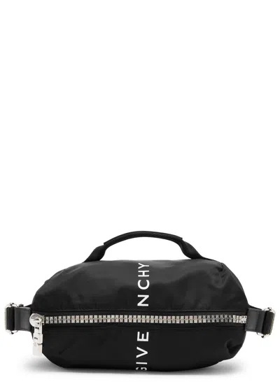 Givenchy G-zip Logo-print Nylon Belt Bag In Black