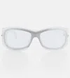 Givenchy Rectangular Acetate Sunglasses In Crystal / Smoke Mirror