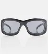 Givenchy Rectangular Acetate Sunglasses In Shiny Black / Smoke