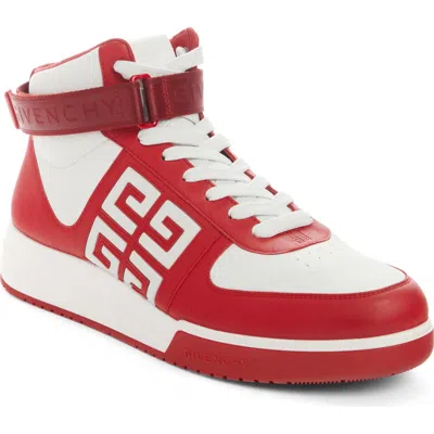 Givenchy G4 High Top Sneaker In Red/white