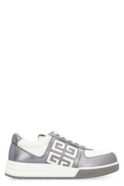 Givenchy G4 Leather Low-top Sneakers In White/silvery