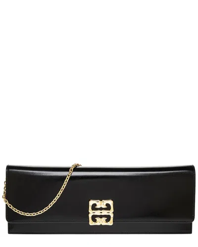 Givenchy G4 Liquid Leather Clutch In Black