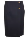 Givenchy Button-decorated Skirt In Blue