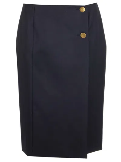Givenchy Button-decorated Skirt In Navy