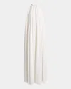 Givenchy Gathered Backless Halter Gown In White