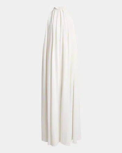 GIVENCHY GATHERED BACKLESS HALTER GOWN