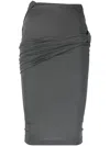 Givenchy Asymmetrical Draped Skirt With Elastic Waistband In Grey