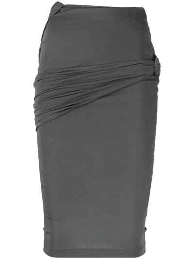 Givenchy Gathered-detail Fitted Skirt In Grey