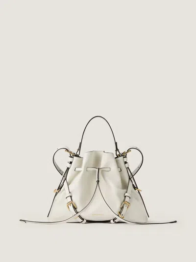 Givenchy Gathered Leather Bucket Bag In White