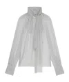Givenchy Polka Dots Blouse In Silk Chiffon With Lavallière In Gray