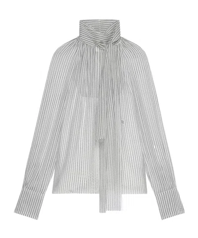 GIVENCHY GIVENCHY POLKA DOTS PRINTED HIGH-NECK BLOUSE