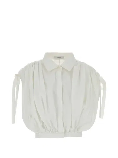 Givenchy Gathered Tie-fastening Shirt In White
