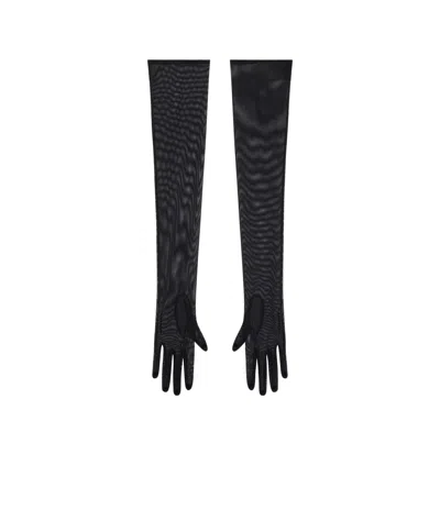 Givenchy Gauze Long Gloves In Black